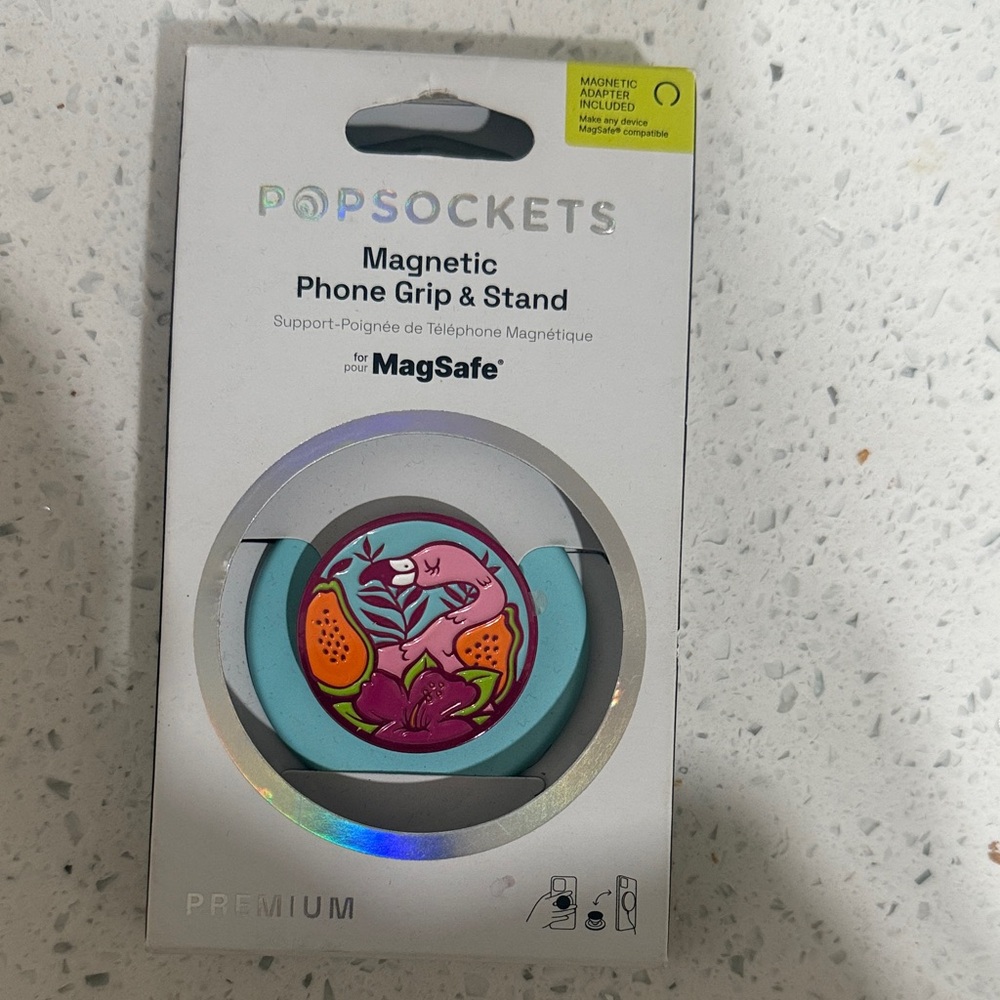 PopSocket Magnetic Phone Grip & Stand - Blue and Pink Floral